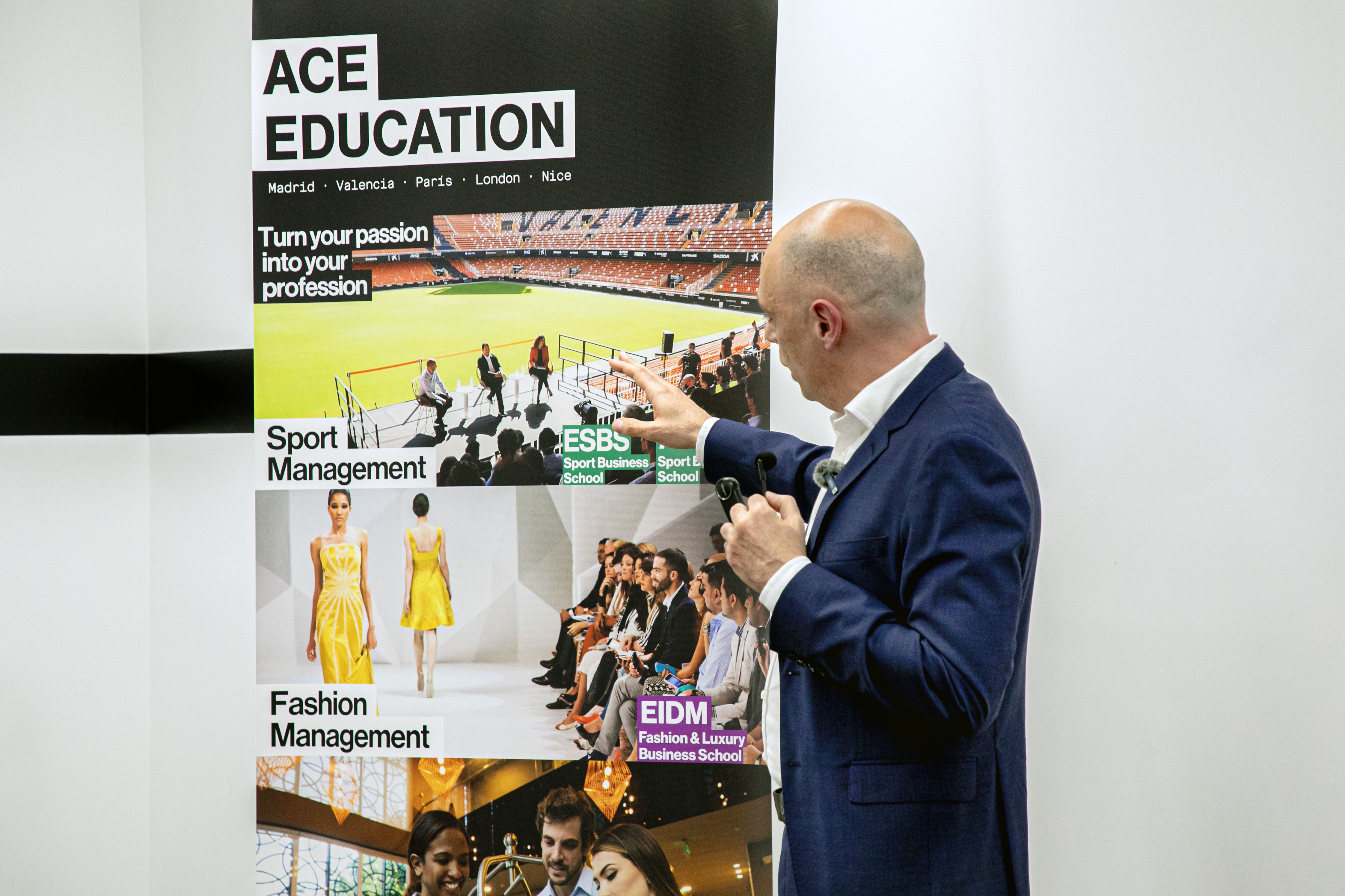 Jorge Coll, fundador, durante la inauguración del nuevo campus de European Sports Business School (ESBS) en Valencia