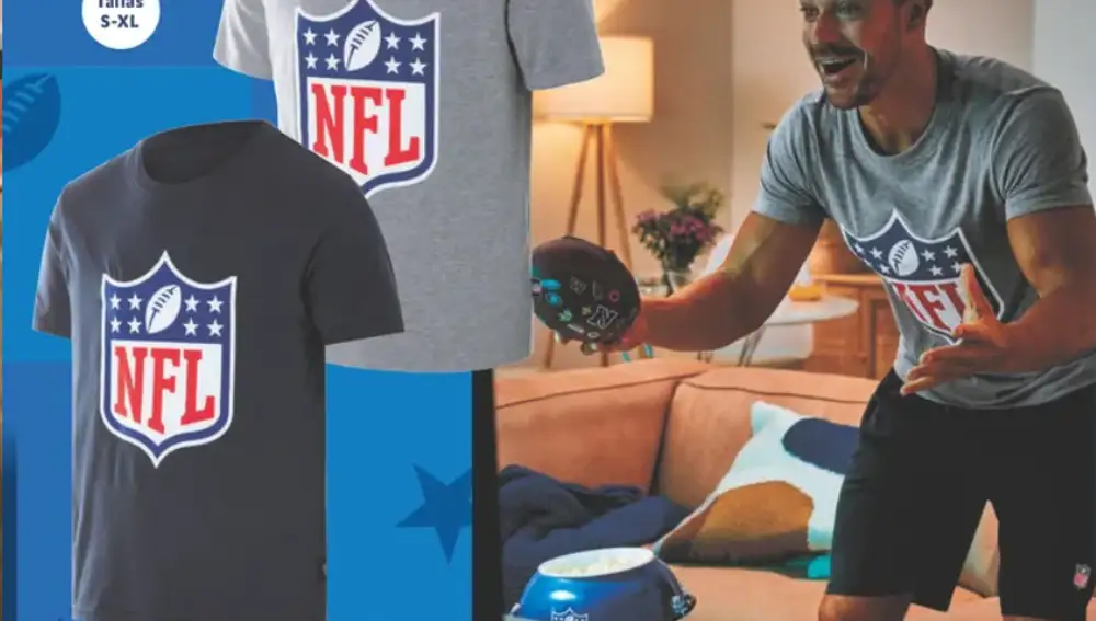 Otra muestra más de los esfuerzos internacionales de la NFL. Lidl lanzó artículos con licencia bajo el branding "Everything for your Super Bowl" en Alemania.